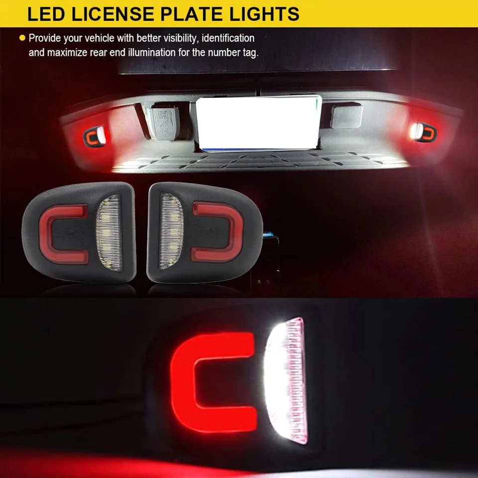2X LED License Plate Light Red DRL Tube Lamp For Silverado GMC Sierra 1500 2500 view 6