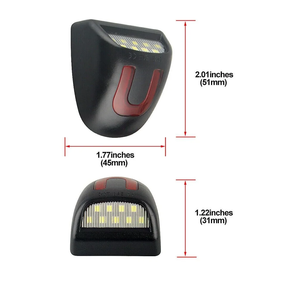 2X LED License Plate Light Red DRL Tube Lamp For Silverado GMC Sierra 1500 2500 view 5