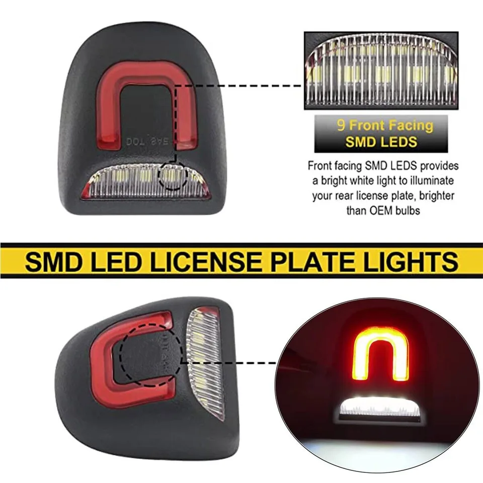 2X LED License Plate Light Red DRL Tube Lamp For Silverado GMC Sierra 1500 2500 view 8
