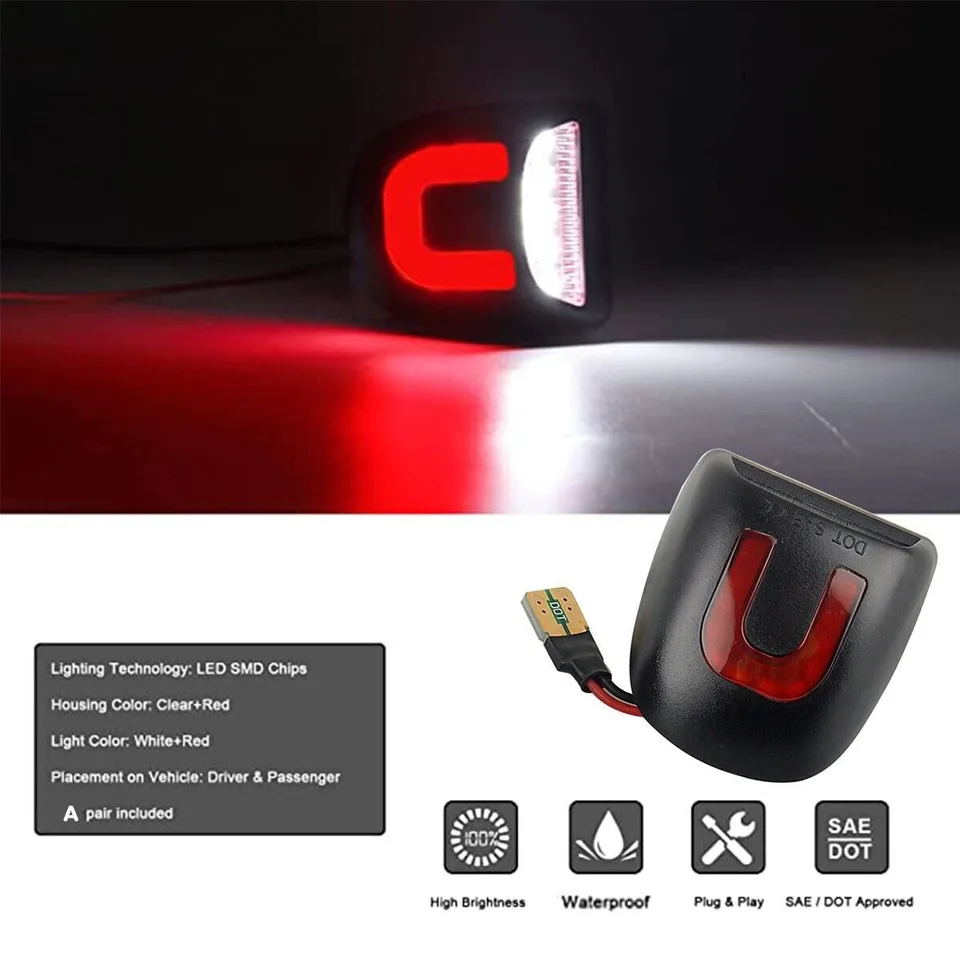 2X LED License Plate Light Red DRL Tube Lamp For Silverado GMC Sierra 1500 2500 view 9