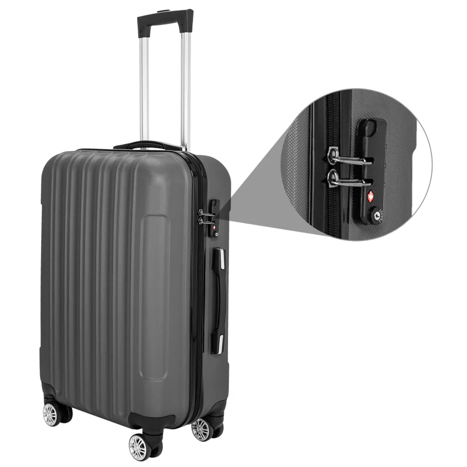 Vertical 3-in-1 Swivel Wheel With Handle Trolley Case 20in 24in 28in ABS Aluminum Alloy Trolley Classic Color - Dark Gray view 4
