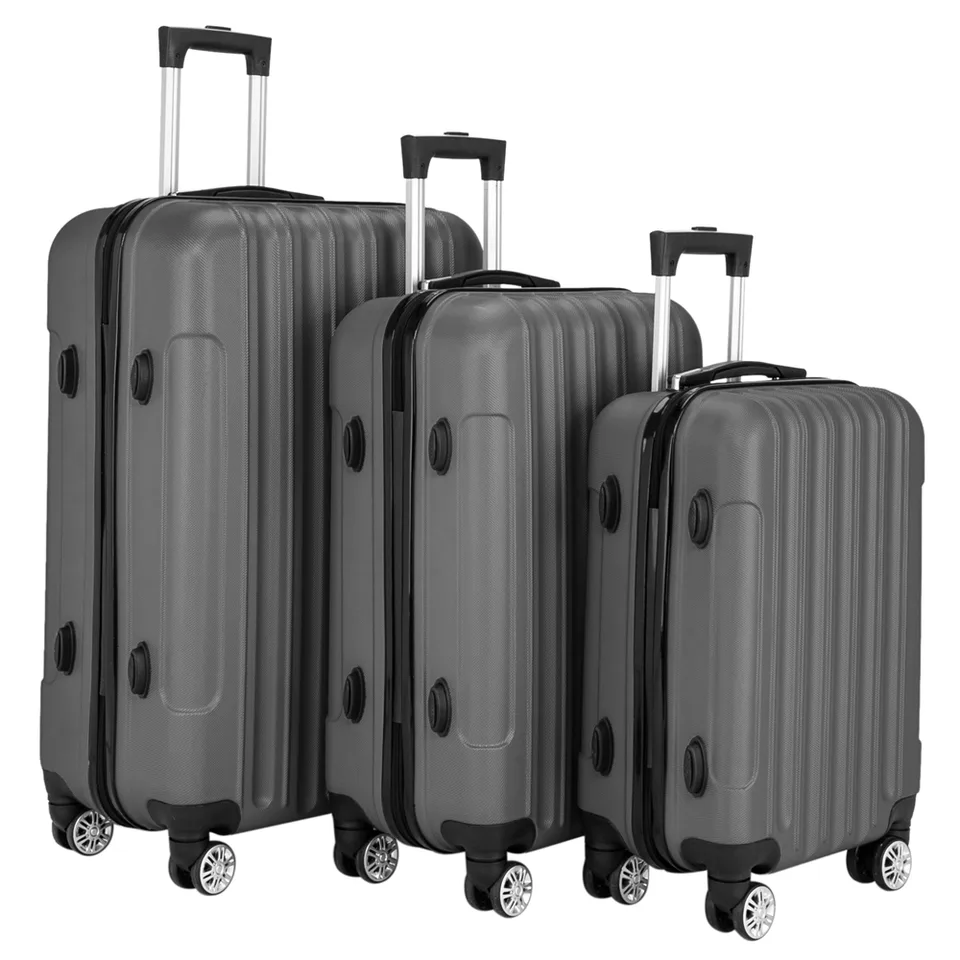 Vertical 3-in-1 Swivel Wheel With Handle Trolley Case 20in 24in 28in ABS Aluminum Alloy Trolley Classic Color - Dark Gray view 2