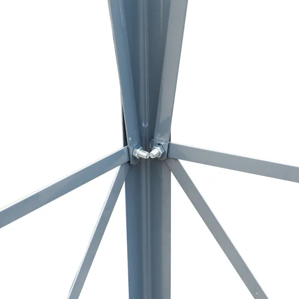Grey And Red With Wind Vane, 4-pod Standing Windmill view 4