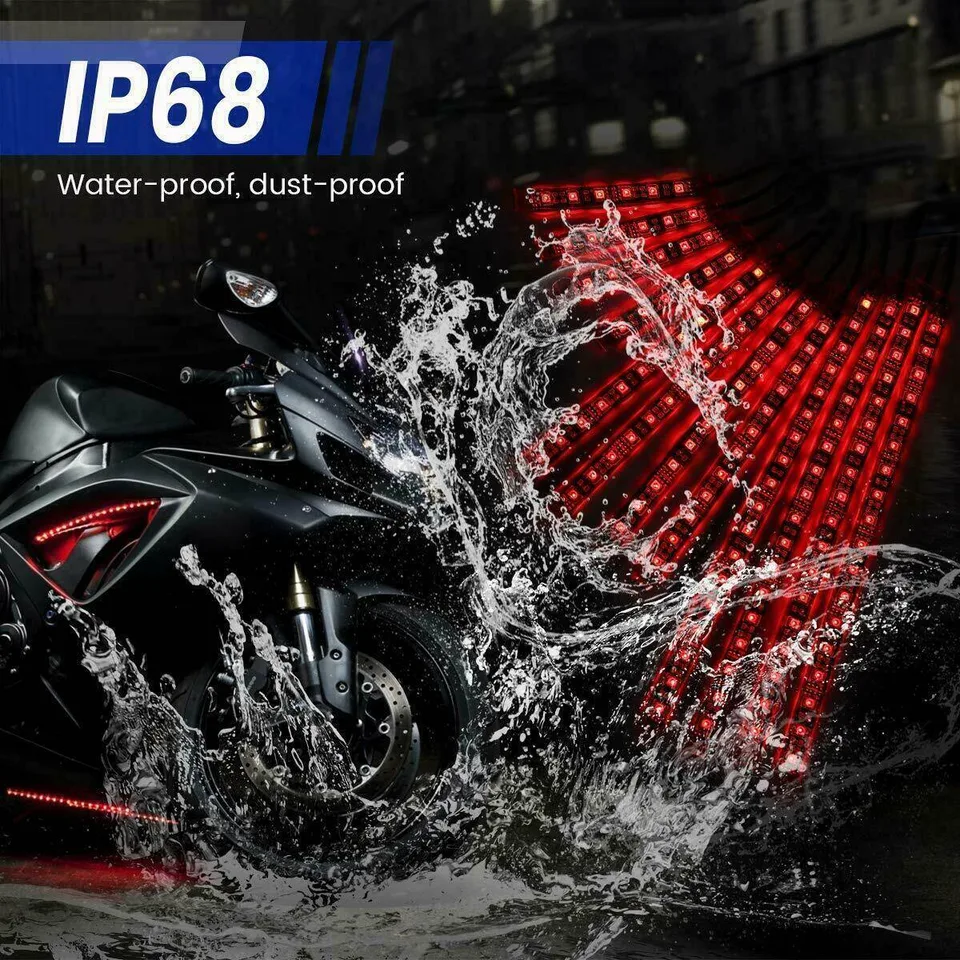 12X RGB Motorcycle LED Light Kit Under Glow Body Strip For Harley-Davidson view 3
