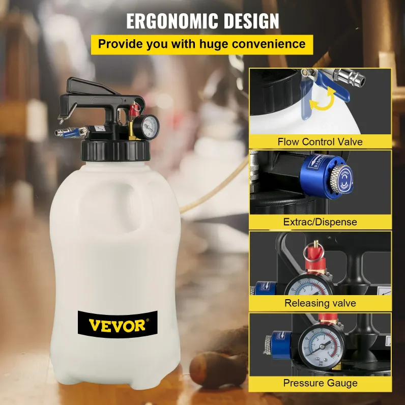VEVOR Transmission Fluid Pump 2 Way Manual ATF Refill System Dispenser, Oil And Liquid Extractor 10 Liter Large Capacity view 2