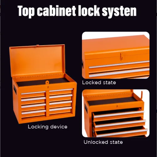 Tool Chest, 5-Drawer Rolling Tool Storage Cabinet With Detachable Top Tool Box, Liner, Universal Lockable Wheels, Adjustable Shelf, Locking Mechanism, Metal Tool Cart For Garage Workshop view 4