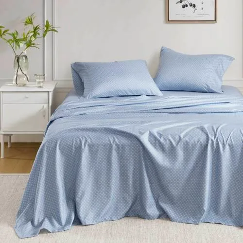 Floral Comforter Set With Bed Sheets Blue Queen view 4