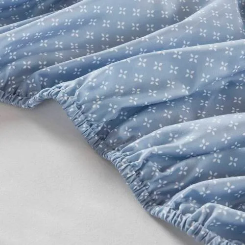 Floral Comforter Set With Bed Sheets Blue Queen view 3