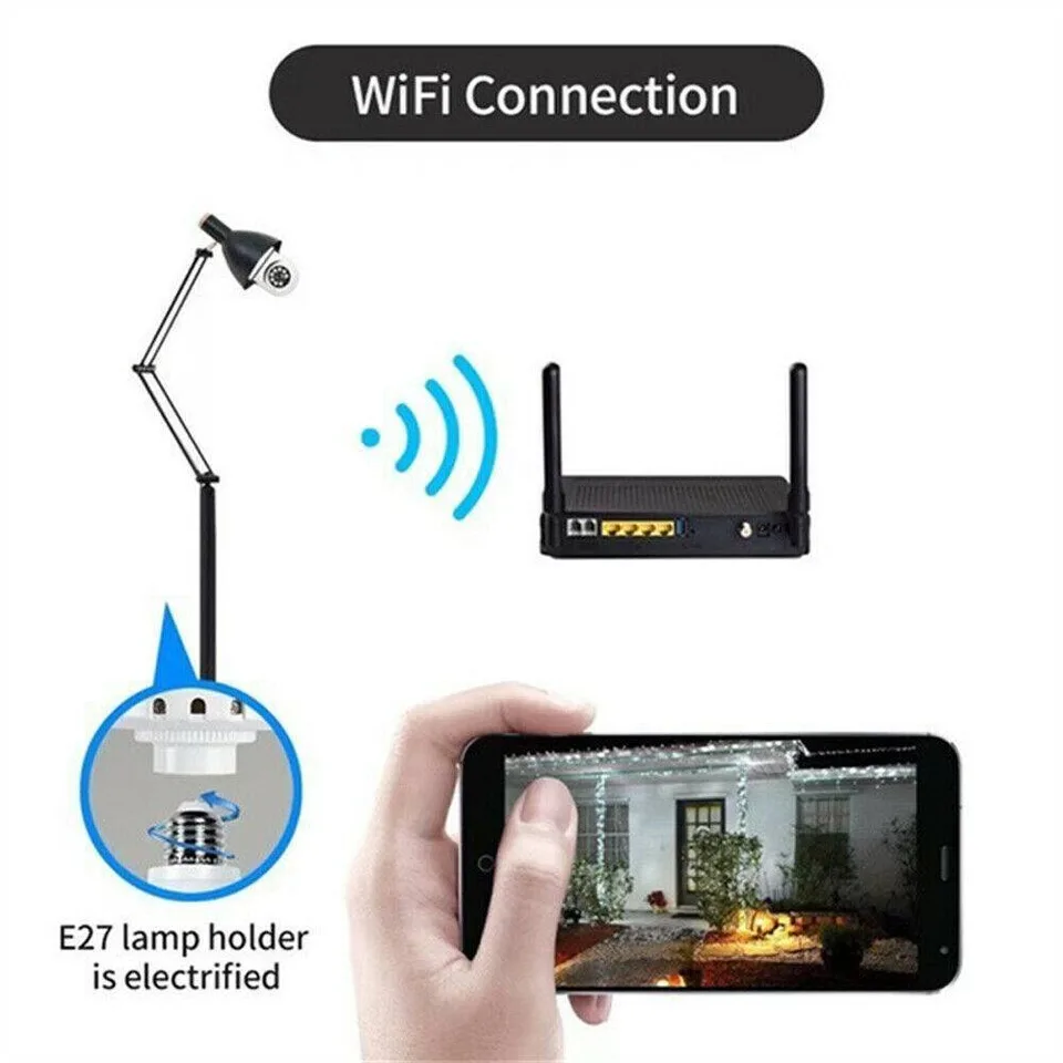 IR E27 Light Bulb Camera 1080P HD Wireless Wifi Smart Home Security Camera view 4