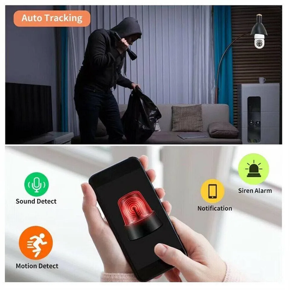 IR E27 Light Bulb Camera 1080P HD Wireless Wifi Smart Home Security Camera view 3
