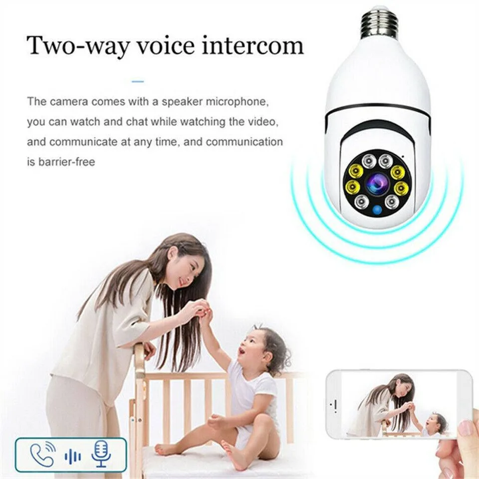 IR E27 Light Bulb Camera 1080P HD Wireless Wifi Smart Home Security Camera view 2