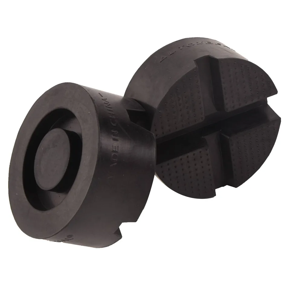 2PCS Universal Car Rubber Cross Slotted Jack Pad Adapter Guard Rail Floor view 4