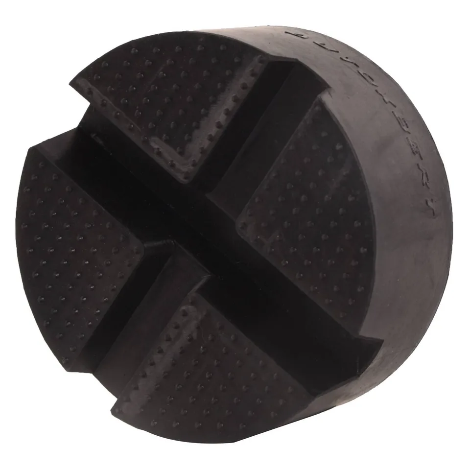2PCS Universal Car Rubber Cross Slotted Jack Pad Adapter Guard Rail Floor view 3