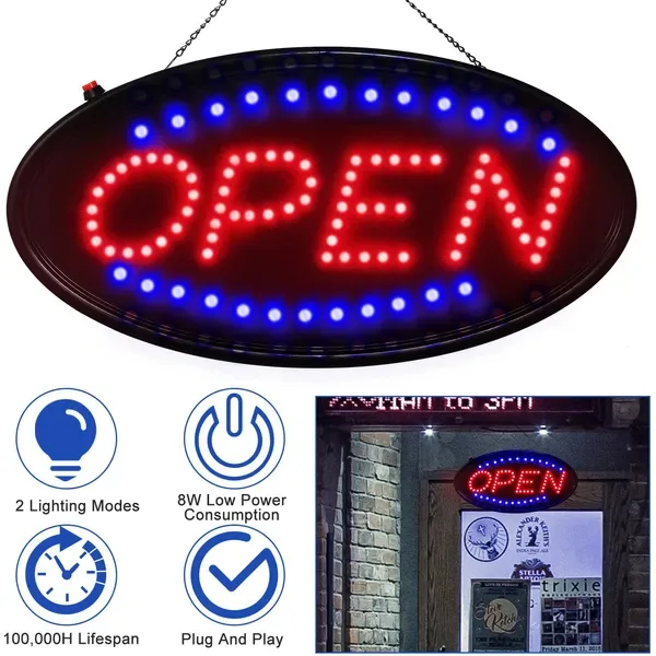 Ultra Bright LED Neon Open Sign Normal Lighting Store Business Sign Animated Motion view 4