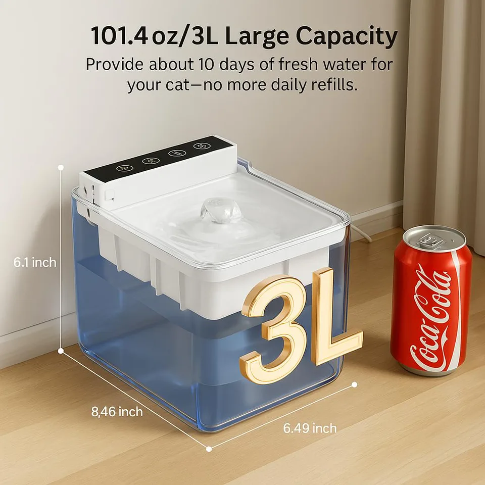 Wired Automatic Pet Fountain Dog Water Dispenser Automatic Sensing Function view 3