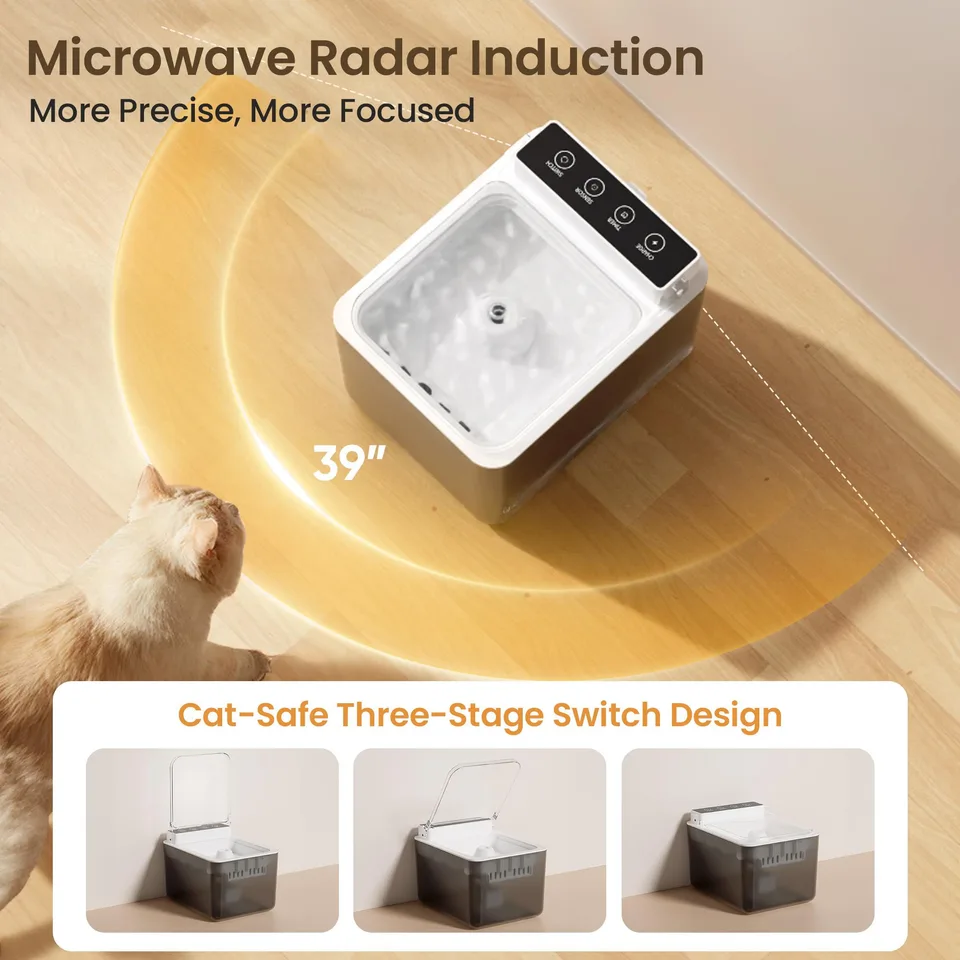 Wired Automatic Pet Fountain Dog Water Dispenser Automatic Sensing Function view 2