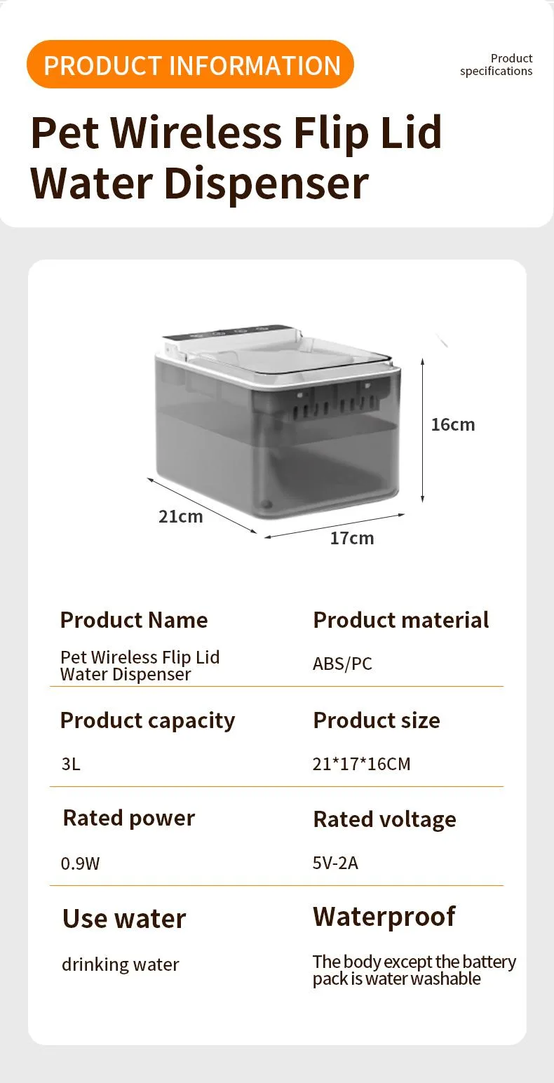 Wireless Charging Battery Driven 304 Stainless Steel Cat Automatic Induction Pet Water Fountain view 3