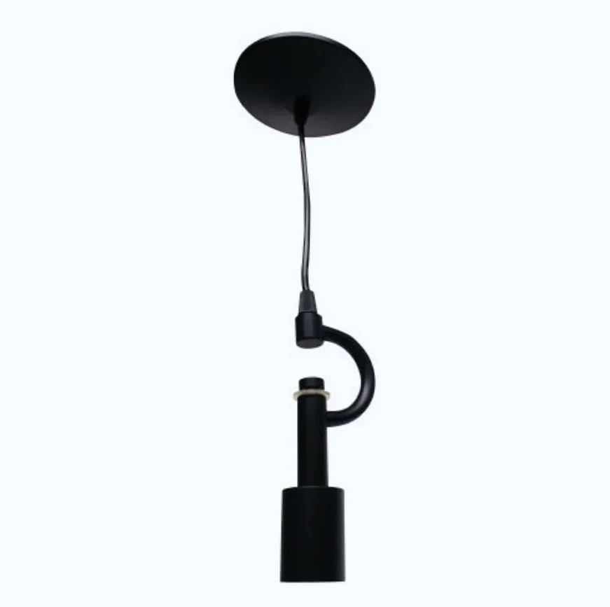 Satin Black Pendant Light Fixture For 3 Lights, Vintage Ceiling Hanging Light Fixture With Fabric Cord For Home Lightning