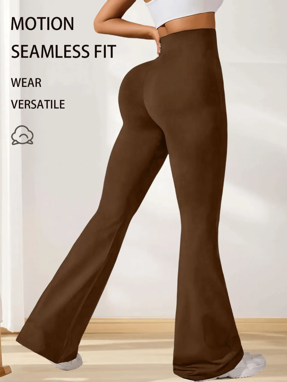 3pcs High-Waisted Flare Sharkskin Leggings Slim Fit, Lightweight & Sculpting Yoga Pants view 2