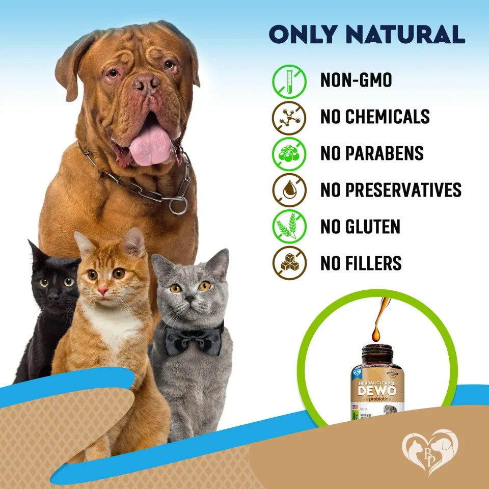 Cats And Dogs Natural Worm Treatment With Probiotic Liquid Herbal Medicine Prevention Medication Supplement Drops For Kitten And Puppies For view 2