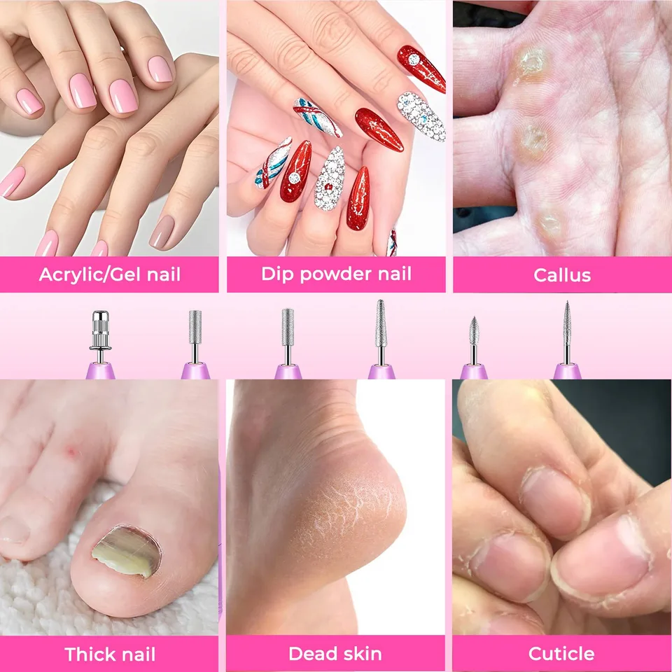 Professional Portable Electric Nail Drill,Manicure Pedicure With Nail Drill Bits view 3