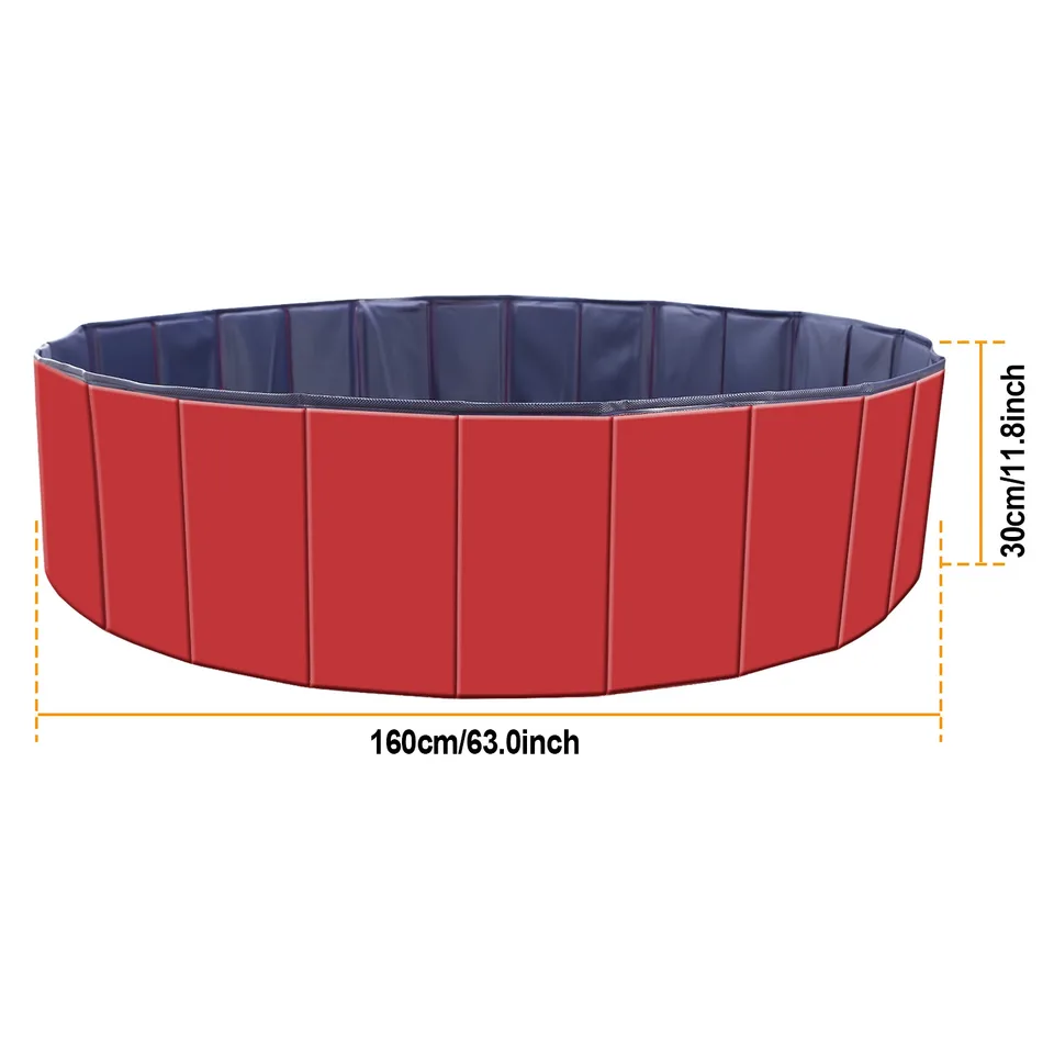 1 Pc 160 X 160 X 30cm-63.0 X 63.0 X 11.8inch Foldable Pet Swimming Pool PVC Dog Swim Pool Bathing Tub Playmat Pools