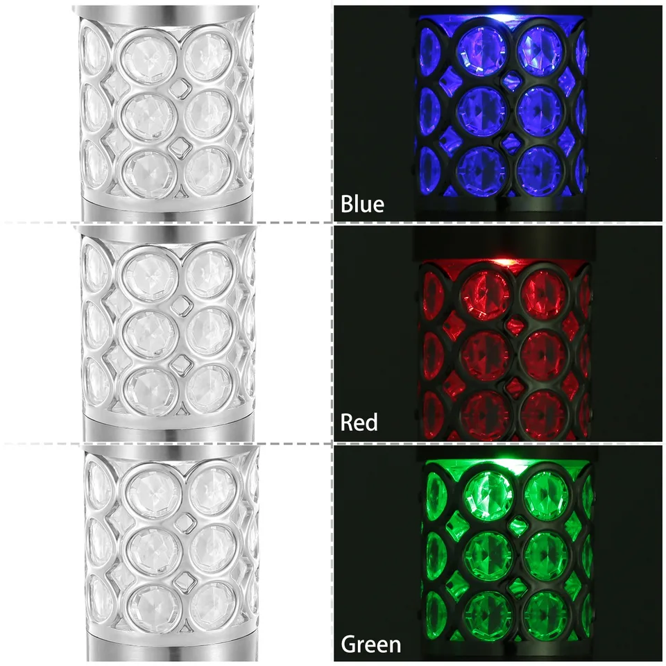 6 Pcs Solar Pathway Light IP44 Waterproof 3 RGB Color Changing For Yard Garden Pathway Walkway view 2