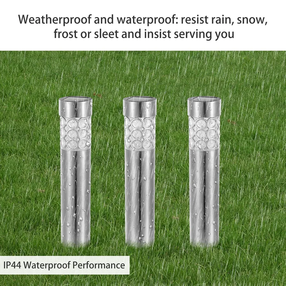 6 Pcs Solar Pathway Light IP44 Waterproof 3 RGB Color Changing For Yard Garden Pathway Walkway view 4