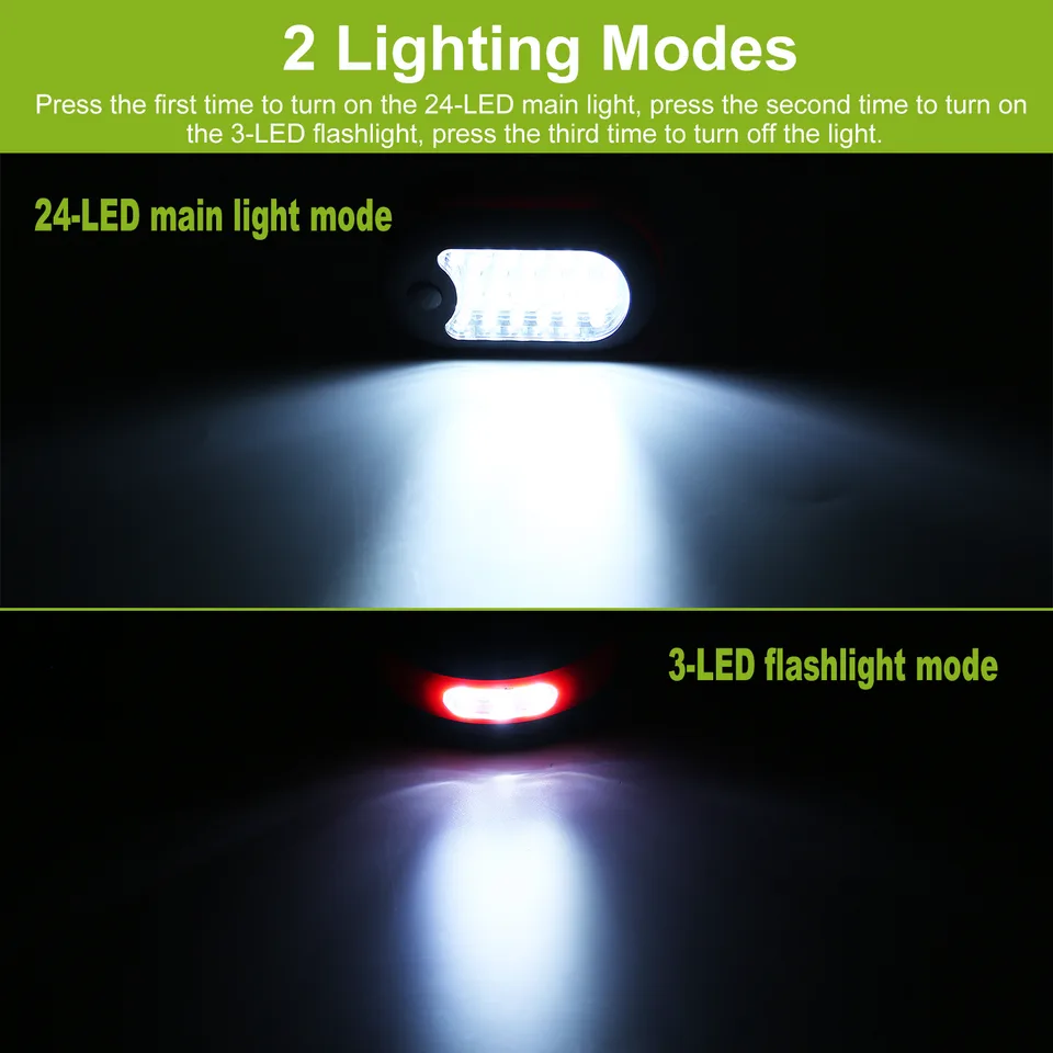 1Pc Magnetic LED Work Light With Hook Compact Flashlight For Camping Hiking Emergency view 4