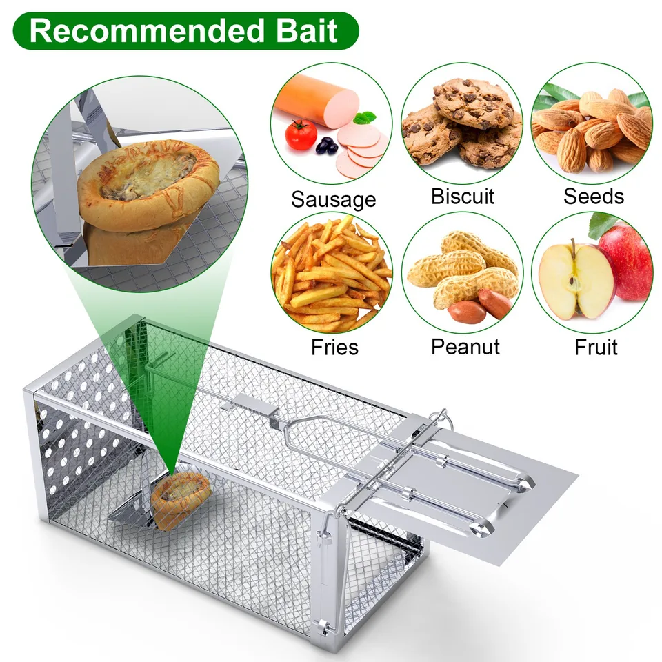 1 Pc Single Door Rat Trap Cage Humane Rodent Trap Mouse Trap Indoor Outdoor For Small Rodents Mice Voles Hamsters view 4