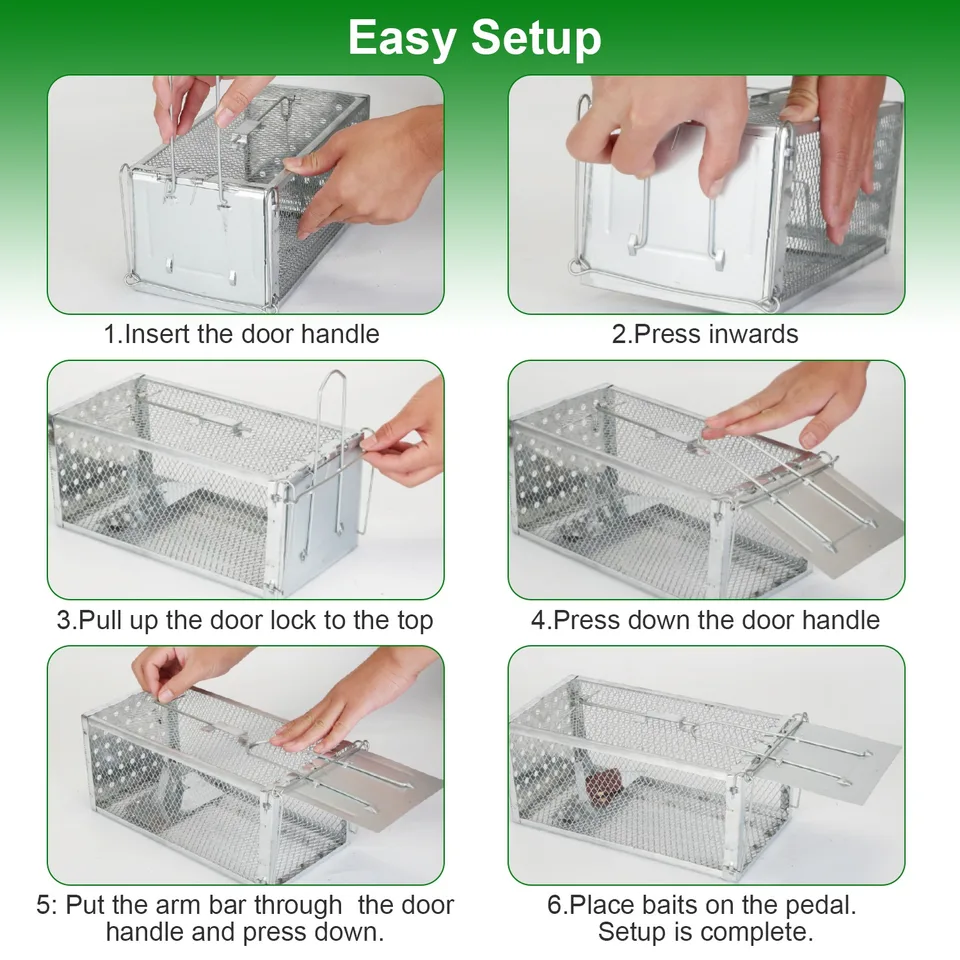 1 Pc Single Door Rat Trap Cage Humane Rodent Trap Mouse Trap Indoor Outdoor For Small Rodents Mice Voles Hamsters view 3