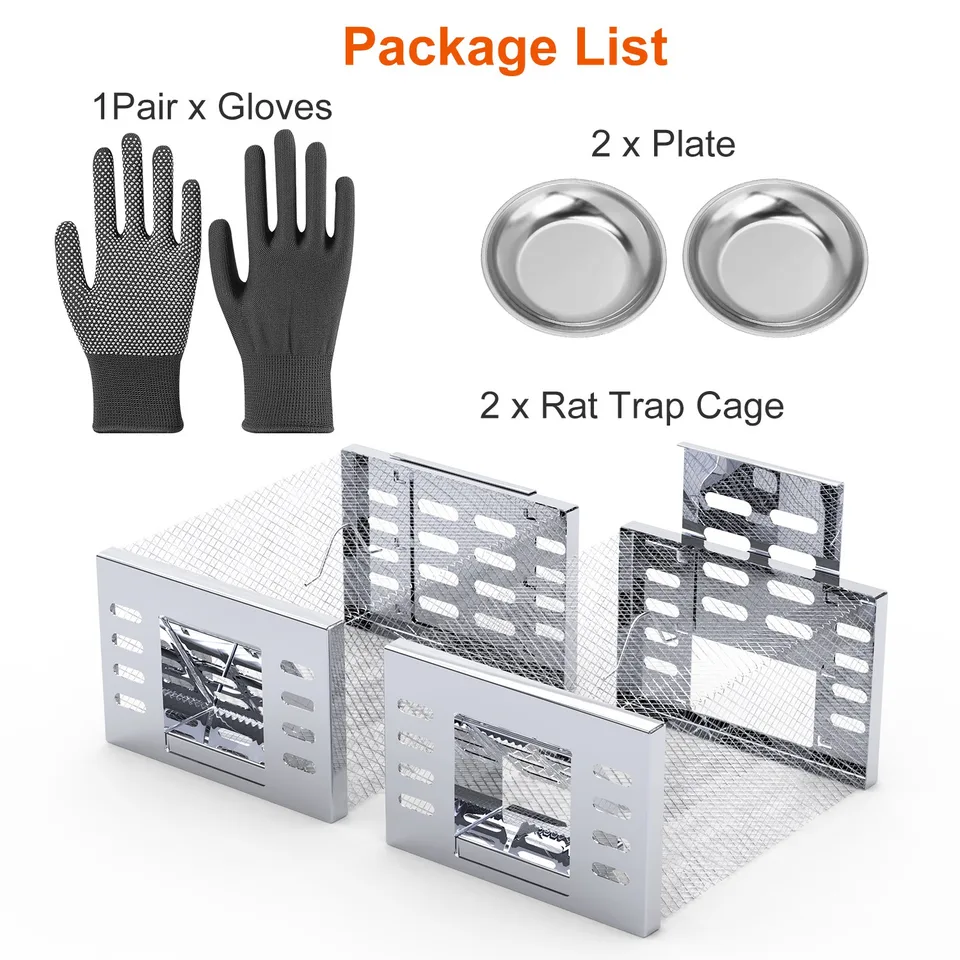 2 Pcs Humane Rat Trap Catch And Release Live Mouse Cage Traps With Automatic Continuous Cycle Trapping For Chipmunk Rodent Mouse Small view 2