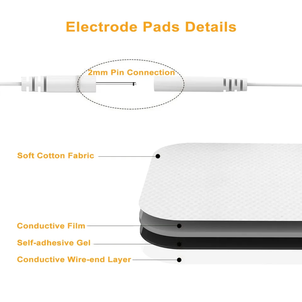 4 Pcs Reusable Self Adhesive Replacement Electrode Pads For TENS EMS Unit Muscle Relieve Electrode Pads view 4