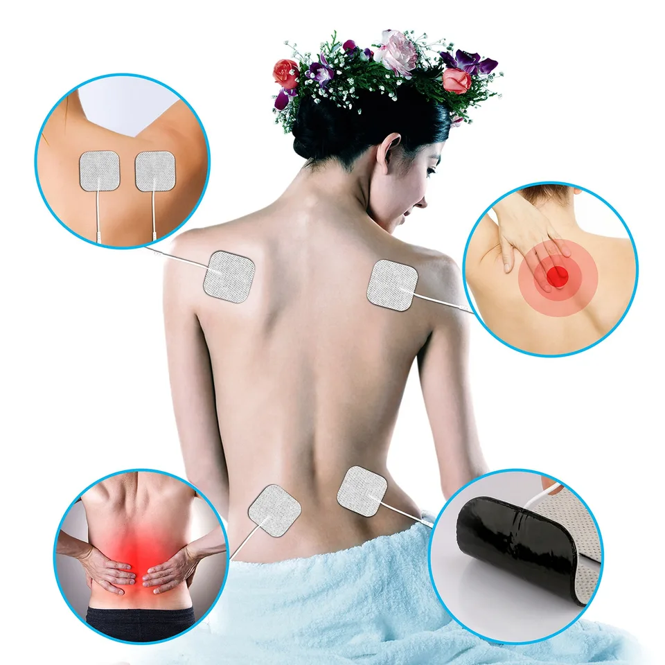 4 Pcs Reusable Self Adhesive Replacement Electrode Pads For TENS EMS Unit Muscle Relieve Electrode Pads view 3