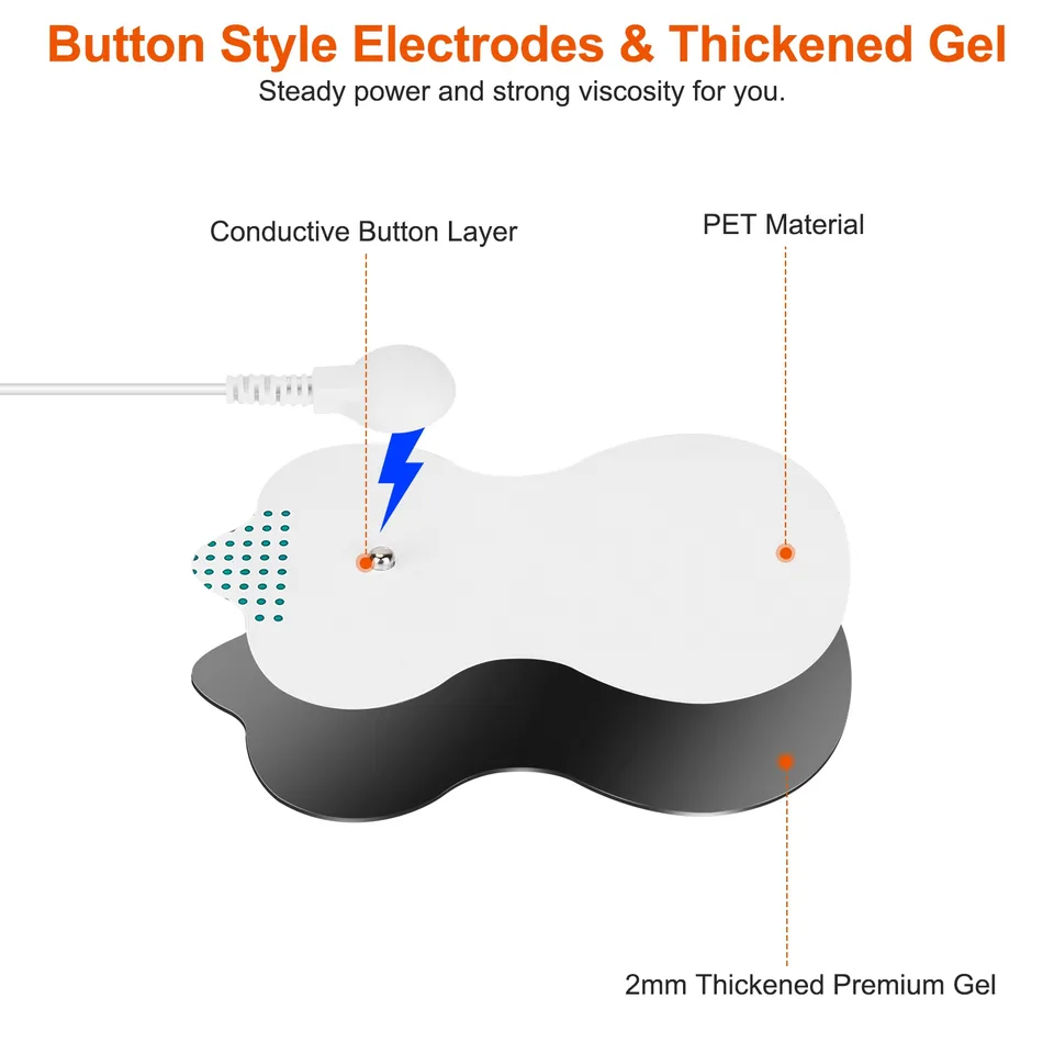 1 Pc Electric Muscle Stimulator Dual Channels With 8 Electrode Pads Pulse Massager Pain Relief Therapy Tens Device view 2