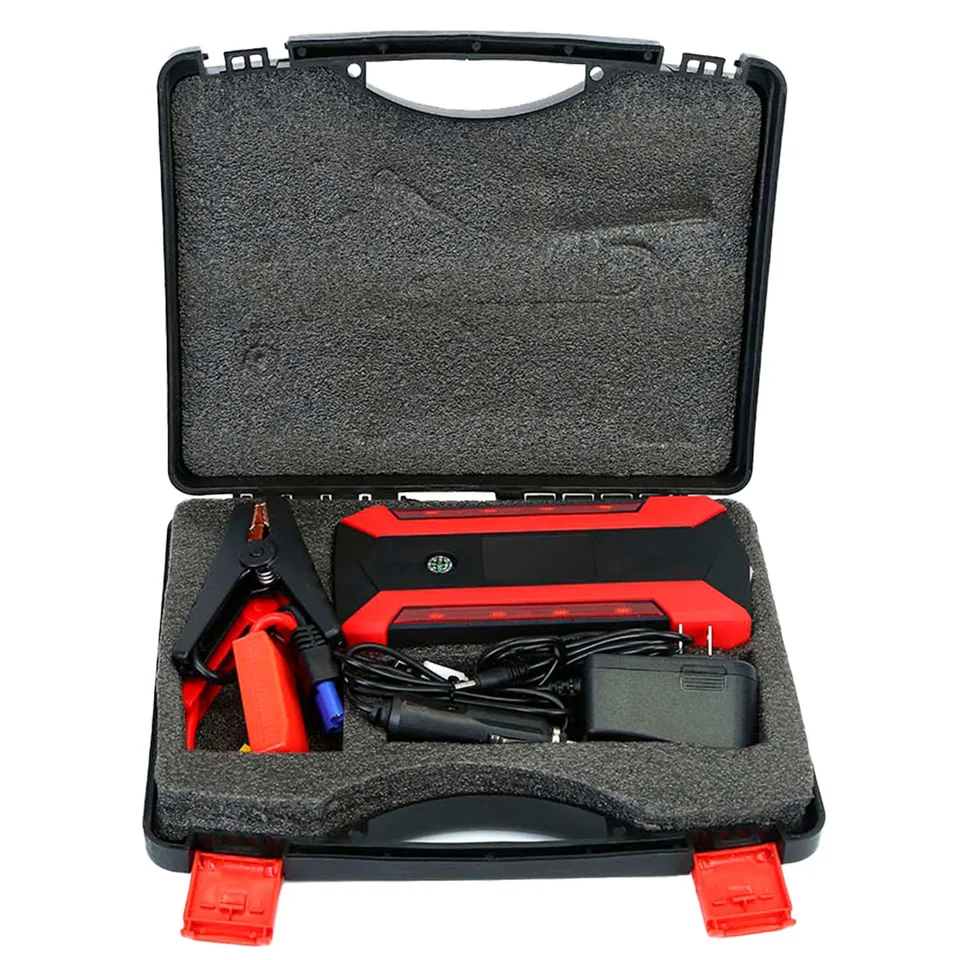 Car Jump Starter Booster 800A Peak 28000m Ah 12V Battery Charger Up To 6.0L Gas Or 3.0L Diesel Engine With LCD Screen 4 Modes LED Flashlight view 2