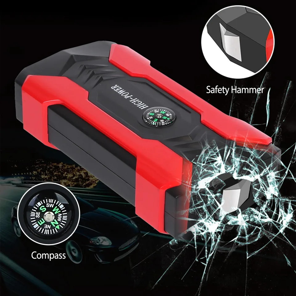 Ansicht 16 von Car Jump Starter Booster 800A Peak 28000m Ah 12V Battery Charger Up To 6.0L Gas Or 3.0L Diesel Engine With LCD Screen 4 Modes LED Flashlight