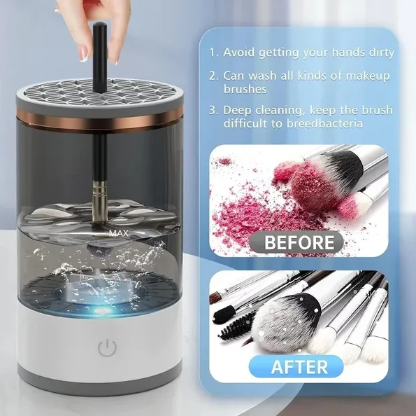 Automatic Brush Cleaner Electric Makeup Brush Cleaning Machine Fast Clean Dryer view 2