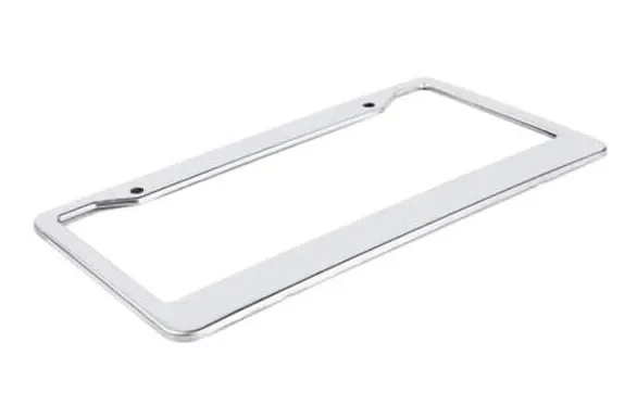 2PCS Chrome Stainless Steel Metal License Plate Frame Tag Cover With Screw Caps view 2