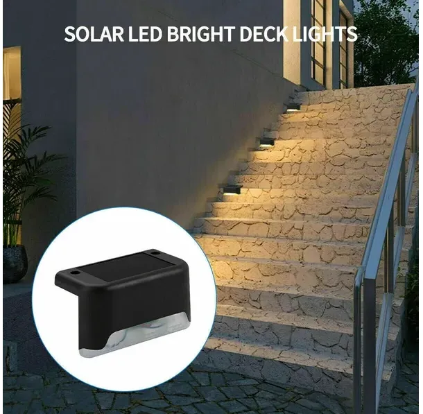 8 Pack New Solar Deck Lights Outdoor Waterproof LED Steps Lamps For Stairs Fence view 2