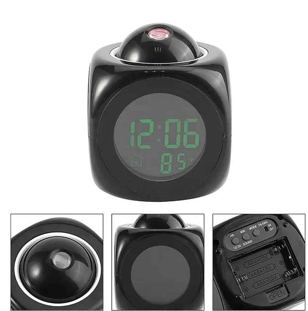 LED Projection Alarm Clock Digital LCD Display Voice Talking Weather Snooze USB view 4