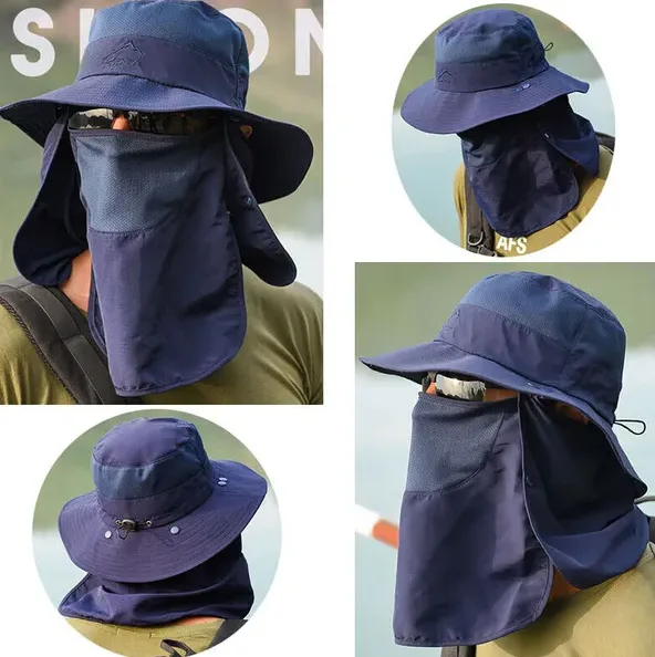Wide Brim Sun Hat UV Protection Bucket Cap For Hiking Camping Fishing Safari Men view 4