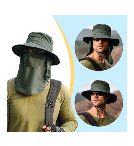 Wide Brim Sun Hat UV Protection Bucket Cap For Hiking Camping Fishing Safari Men view 3