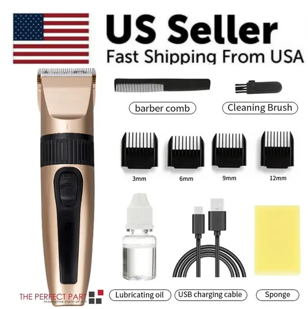 Professional Hair Clippers Trimmer Mens Barber Hair Cutting Kit Machine Cordless view 4