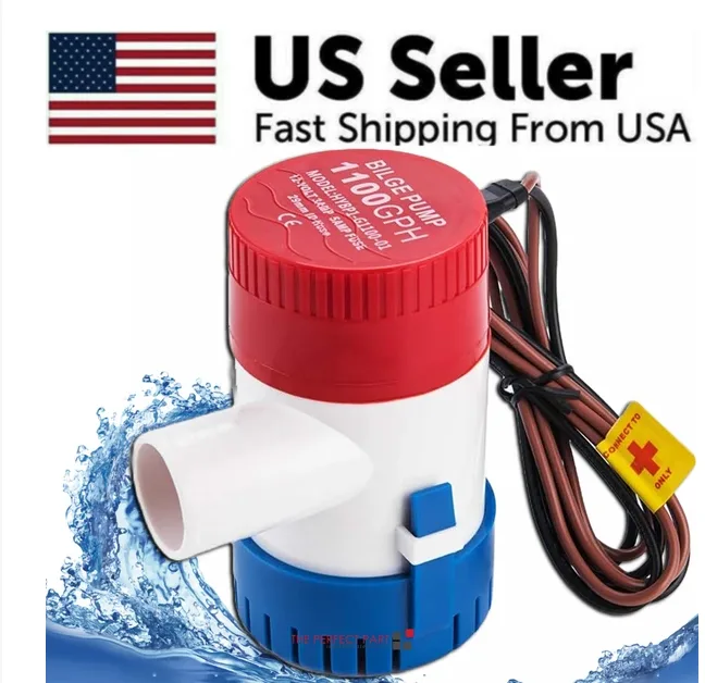 1100GPH 12V Electric Marine Submersible Bilge Sump Water For Boat 3 4 Hose view 4