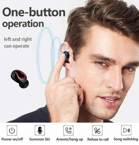 Bluetooth 5.1 Headset TWS Wireless Earphones Mini Earbuds Stereo Headphones IPX7 view 2