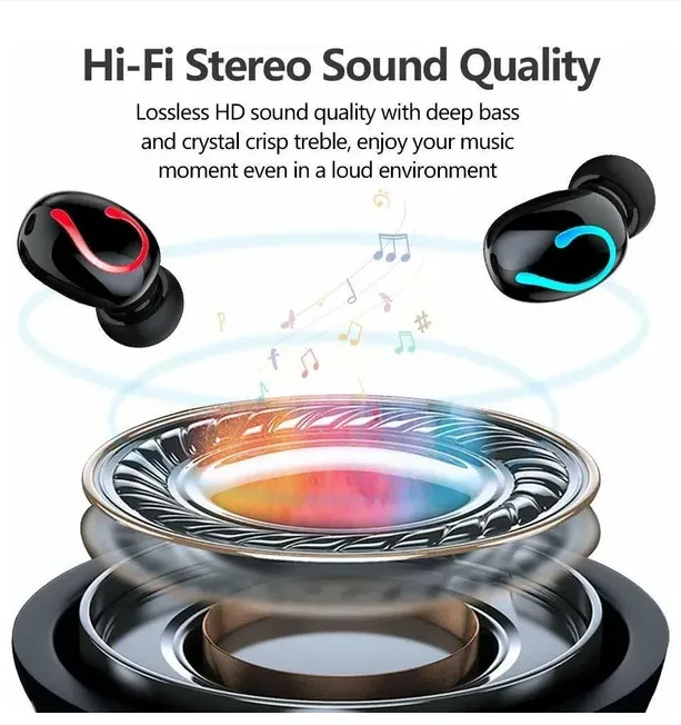 Bluetooth 5.1 Headset TWS Wireless Earphones Mini Earbuds Stereo Headphones IPX7 view 3