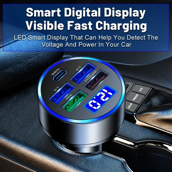 5 USB Port Super Fast Car Charger Adapter For Android Cell Phone view 2