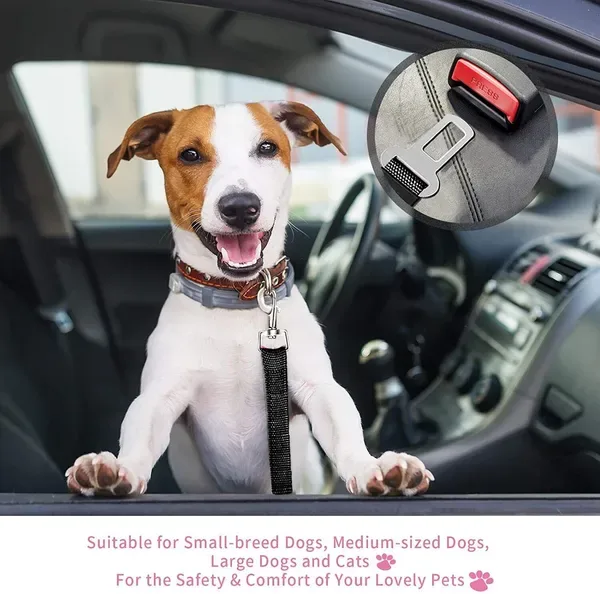 2 Pack Cat DOG PET Safety Seatbelt Car Vehicle Seat Belt Adjustable Harness Lead view 2