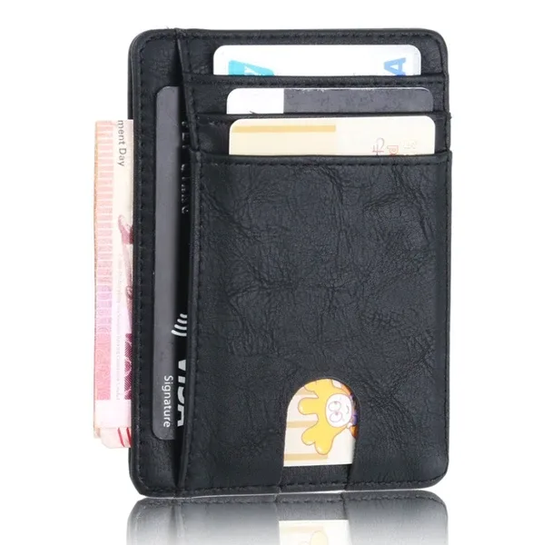 Mens Leather Slim Wallet Credit Card Holder RFID Blocking Pocket ID Money PU USA view 2
